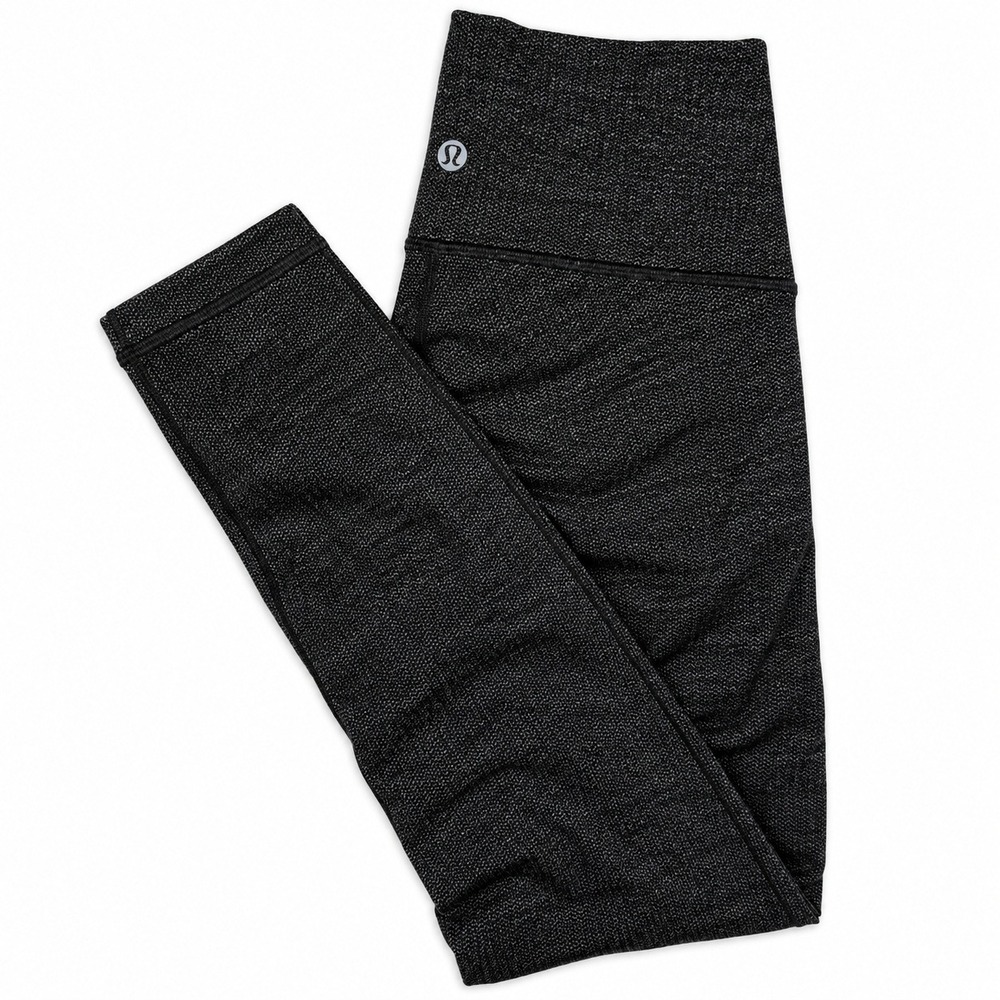 Lululemon Herringbone High Rise Leggings Womens Size 2 Black White Space Dye